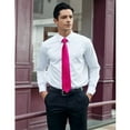 thumbnail image 5 of HISDERN Mens Solid Color Ties Formal Satin Necktie and Pocket Square Set Classic Tie Pink, 5 of 8