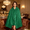 thumbnail image 4 of AnuYalue Women's Sequin Hooded Cape Cloak with Sparkly Costume Wrap for Masquerade Cosplay Parties and Festivals, 4 of 9
