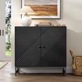 thumbnail image 7 of FANRAL 31.5" Wide Sideboard Buffet with Doors,Adjustable Shelf,Modern Minimalist Storage Console for Living Room Kitchen Dining Room,Black Storage Cabinet, 7 of 7