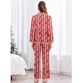thumbnail image 6 of Ekouaer Womens Silk Pajama Set Satin Long Sleeve Button-Down Top and Pants with Ruffle Soft Sleepwear, 6 of 6