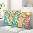 thumbnail image 2 of Beach Flip Flops Decorative Throw Pillow Covers Colorful Polka Dot Coastal Sea Starfish Cushion Cover Outdoor Decor Pillowcase 20x20 Inch, Set of 2, 2 of 6