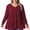 Burgundy, variant on DARING DIVA Women's Plus V Neck Long Sleeve Peplum Babydoll Top 1X Brick Red