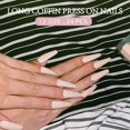 thumbnail image 3 of 【Perfect Gift for Girls/Womens】Fofosbeauty 24pcs Press on False Nail Tips Extra Long Coffin Manicure Full Cover Fake Nails, Carnation Crystal, 3 of 9