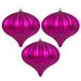 thumbnail image 4 of Vickerman 5.7" Fuchsia Matte Onion Christmas Ornament UV Treated with Wired Cap, 3 per bag, 4 of 6