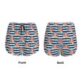 thumbnail image 6 of Goofa Popcorn On Blue Lines Printed Women 2 in 1 Running Shorts,Quick Dry Athletic Workout Shorts,High Waisted Athletic Shorts with Liner Pockets-, 6 of 9