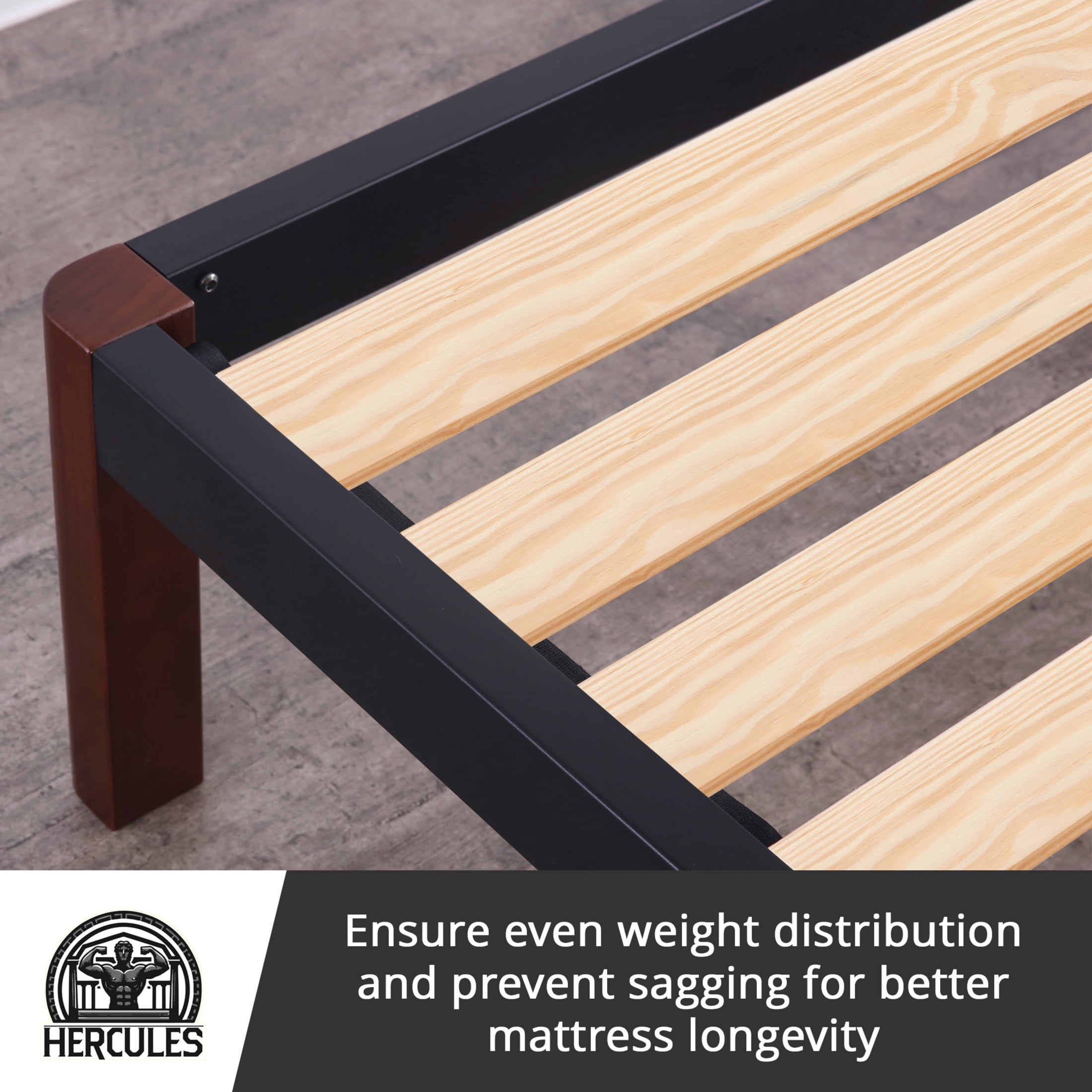 Hercules Xtreme Heavy-Duty Solid Bed Wood Slats | Durable Bed Slats for Mattress Support | Sturdy Bed Support Slats | Bunkie Board Replacement, Easy Assembly, & No Box Spring Needed | Euro Twin