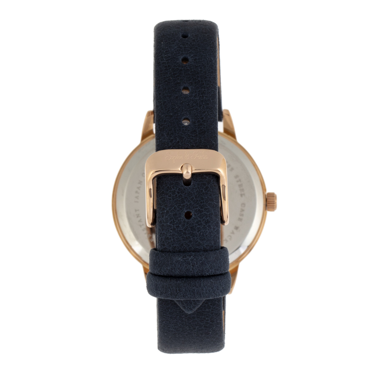 Sophie & Freda Navy Blue Leather Band Watch NEW Sophie and Freda San Diego Leather-Band Watch - Blue | eBay main image 4