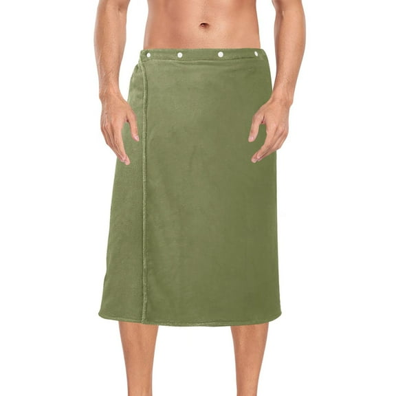 Mens Shower Wrap Adjustable Bath Wrap Towel Body Towels for Gym Shower Sauna Spa Olive Green 60x28