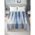 thumbnail image 2 of Queen Size Flat Sheet Only, Blue Gray Soft Brushed Microfiber Bed Sheets, Modern Simple Abstract White Ombre Texture Hotel Quality Breathable Bedding Top Sheet, Easy Care, 90"x102", 2 of 9