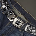 thumbnail image 2 of DC Comics Belt, Seatbelt Buckle Belt, Batman Poses Bat Shield Sketch White Black, Youth 22 to 32 Inches, 2 of 9
