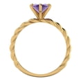 thumbnail image 4 of Solitaire Engagement Ring for Women - 2ct Natural Amethyst in 14K Yellow Gold Promise Ring, 4 of 5
