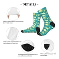 thumbnail image 4 of Pofeuu Lemon Blue Print Crew Socks, Adult Running Hiking Socks for Youth and Adult, 4 of 7