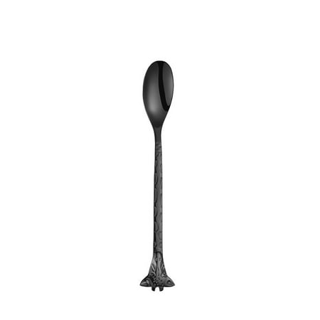 

Farfi Coffee Spoon Rounded Ends Giraffe Shaped Stainless Steel Dessert Scoop Fork Flatware Cutlery Kitchen Supplies (Black Type A)