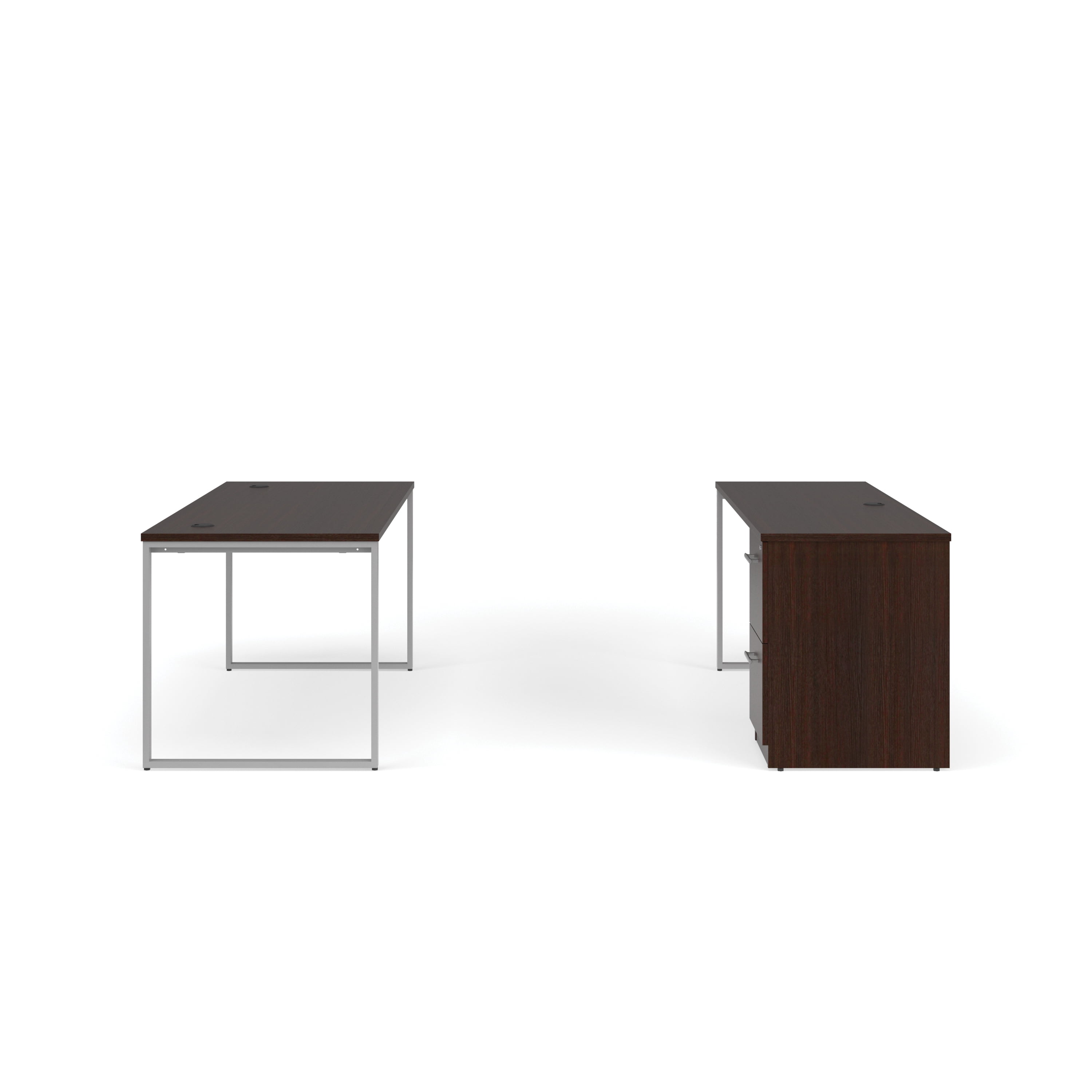 OFM Fulcrum Series Office Furniture Set, 66" Table Desk, 66" Credenza, Filing Cabinet, in White