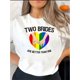 thumbnail image 1 of Women'S Casual Crew Neck T-Shirt with Colorful Heart Hands Print, Polyester 95% Spandex 5% Knit Fabric, Medium Stretch, All-Season Short Sleeve Tee, Fashionable & Comfortable Summer Top, 1 of 8