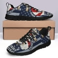 thumbnail image 4 of American Flag Eagle Wreath With U S Navy Veteran Running Shoes Sneakers Mesh Black Size 13, 4 of 5