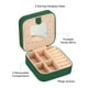 thumbnail image 3 of Estuche de joyería de viaje Uxcell, organizador de joyas pequeño, caja de joyería portátil mini con espejo estilo cuadrado 1, verde oscuro, 3 of 5