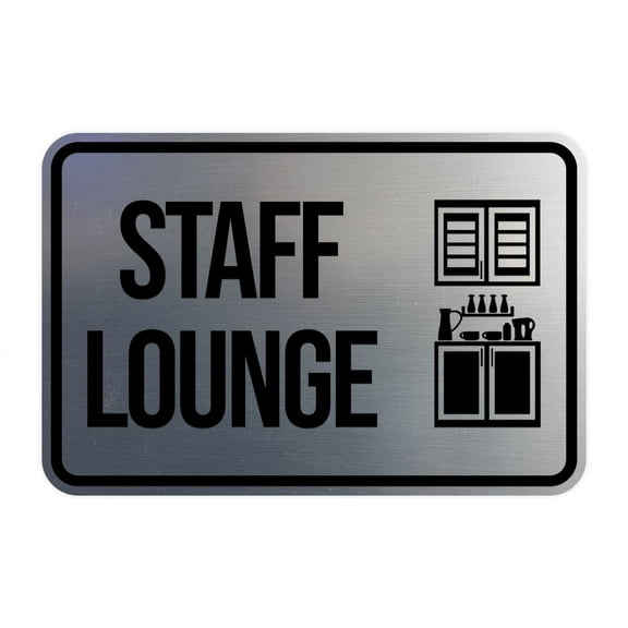 Classic Framed Staff Lounge Sign (Navy Blue / White) - Large