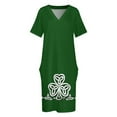 thumbnail image 4 of Vestido de verano elegante con bolsillos sueltos y trébol celta para mujer, conjunto largo, vestidos de verano para mujer 2025, 4 of 7