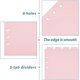 thumbnail image 3 of 10 hojas de separadores de índice A5 de 8,6 x 5,8 pulgadas, color rosa, con pestañas, separadores verticales de plástico de 6 anillas, separadores de índice esmerilados, 3 of 7