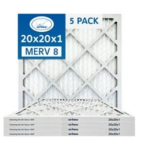 20x20x1 Air Filter MERV 8 (5-Pack) TRION Air Bear Pleated HVAC Air Filters Replacement (Actual Size 19.5 x 19.5 x .75)