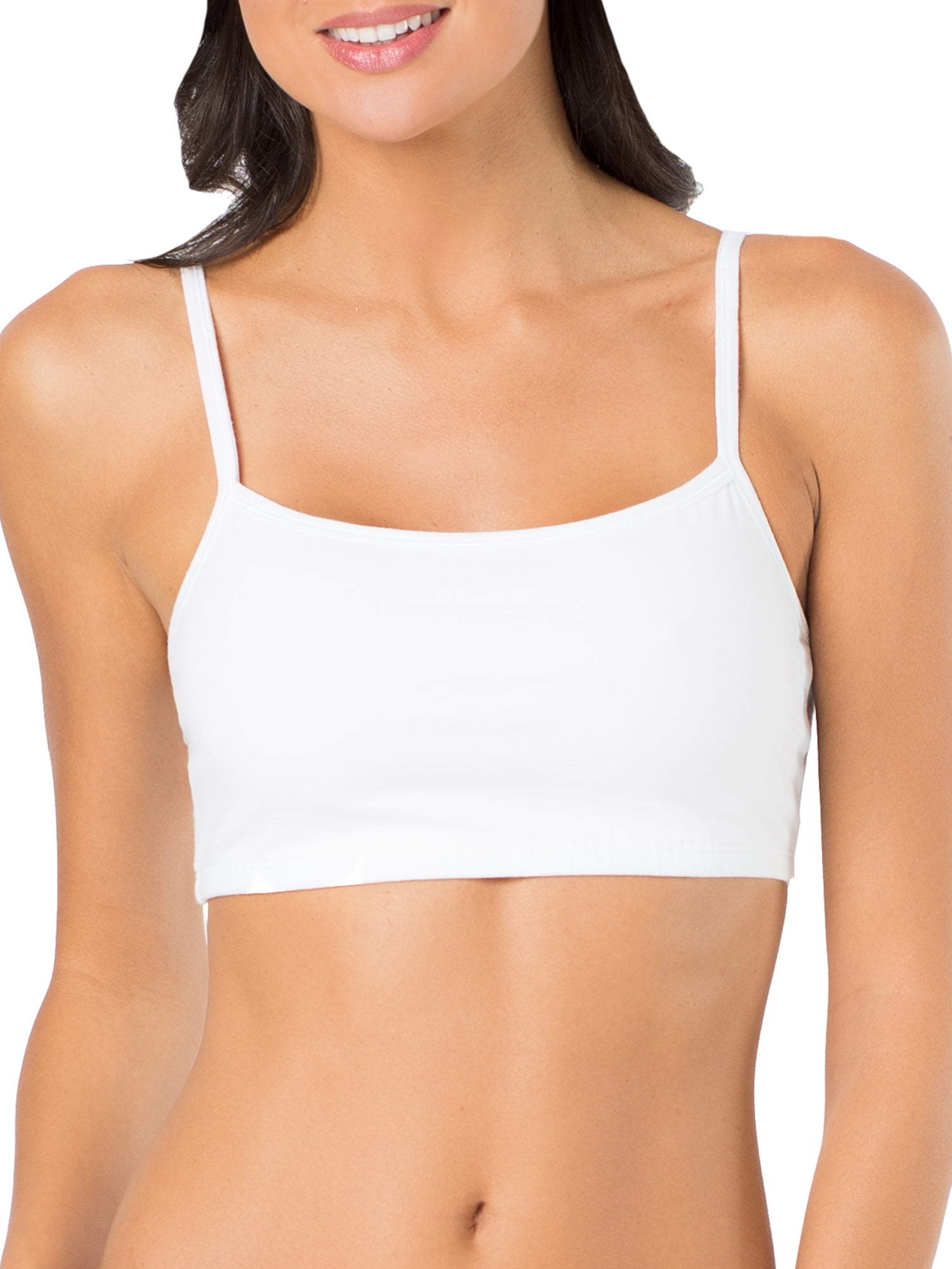 Fruit of the Loom Women's Spaghetti Strap Cotton Sports Bra, 3-Pack, Style-9036