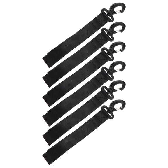HONITANO Paddle Leash Black Nylon Elastic Kayak Paddle Safety Lanyard 6Pcs