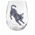 thumbnail image 2 of Cute Cat Pattern Clear Glass Tumbler 4.2" Everyday Drinking Cup Smooth Rim Leak-Proof Glassware for Hot & Cold Beverages, 2 of 3