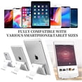 thumbnail image 2 of Cell Phone Stand for Desk Foldable, Desk Phone Holder Stand for Office Kitchen Travel, Mobile Phone Stand for Tablet Stand Phone Dock Cradle Compatible with iPad Switch, All Smartphone (White), 2 of 9