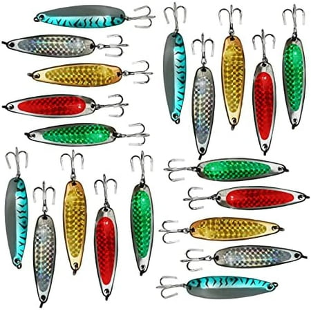 20pcs 1oz Fishing Spoon jig with a Treble Hook Fish Trout Spoons Jigging Casting Lure Mix Colors$$Sport & Recreation Other