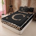 thumbnail image 2 of Meiyoeat Stylish Leopard Letter C Zipper Twin Comforter Sets with Fitted Sheet and 2 Pillowcases for Women Adults, Modern Polka Dot Zipper Bedding Set, Black Beige Brown,4-Piece,Black Reversible, 2 of 6