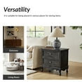 thumbnail image 4 of Wooden Black End Table with Charging Station Space 2 Drawers Table Living Room, 4 of 8