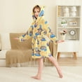 thumbnail image 2 of FORMRS Niños Bathrobe Unisex Hooded Robe Soft Plush Pajamas Sleepwear, Size 2-3T, Yellow Halloween Cat Pattern, 2 of 7