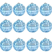 KOYPTL Christmas Balls Ornaments,12 pcs Foam Shatterproof Balls,Disco Mirror Glitter Christmas Tree Bulbs For Xmas Tree Holiday Wedding Party Decorations (1.18 Inch Blue)