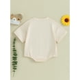 thumbnail image 4 of Suealasg Newborn Baby Boys Girls Bubble Romper Short Sleeve Crew Neck Letters Print Bodysuit Infant Summer One Piece Playsuit, 4 of 9