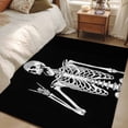 thumbnail image 5 of Funny Skeleton Washable Area Rugs 4'x6', Black Skull Horror Night Abstract Art Low Pile Throw Living Room Rug Non-Slip Sturdy Edge Binding Carpet for Indoor Entryway Bedside Kitchen, 5 of 9