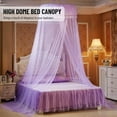 thumbnail image 3 of Dôme Universel Entrée Simple Filet Fin Rideau en Dentelle Style Princesse Décoration de Chambre Installation Facile Violet, 3 of 7