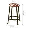 Leejay 24 inch Brown Cow Print Bar Stools for Kicthen Dining Room,Set of 2