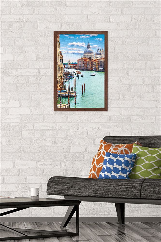 Timeless Visions - Canals of Venice Wall Poster, 14.725" x 22.375", Framed