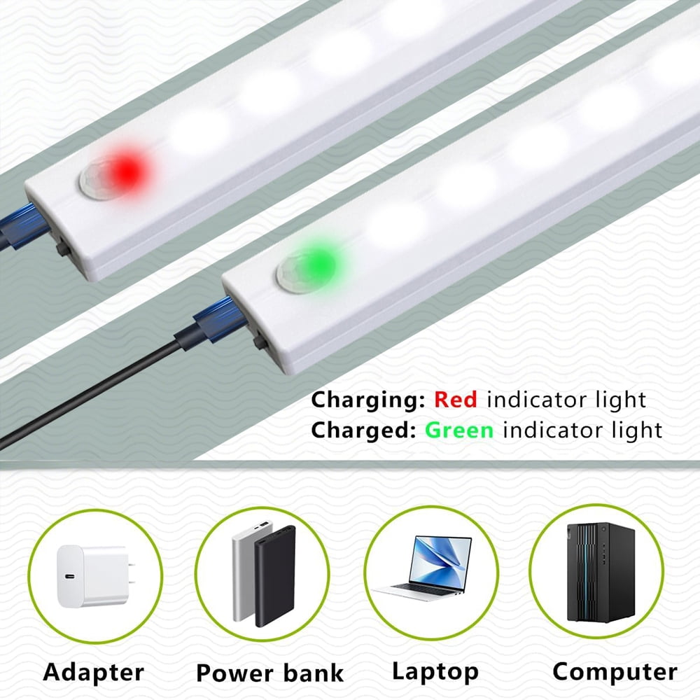 LED Closet Light with Charging Station, Wireless Rechargeable Motion Sensor Lights Indoor, Magnetic Under Cabinet Lighting for Kitchen Bookshelf Wardrobe Cupboard