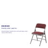 thumbnail image 4 of Flash Furniture HERCULES Series Curved Triple Braced & Double Hinged Burgundy Patterned Fabric Metal Folding Chair, 4 of 12