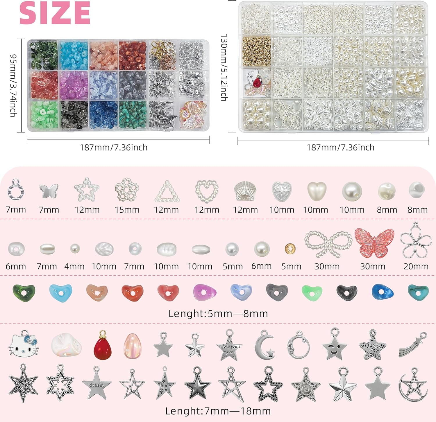 1500 Pcs Bracelet Making Kit with Pearl, Crystal, Shell & Gold Beads – DIY Jewelry Supplies for Teens and Adults