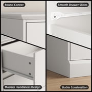 5 Drawer Dresser for Bedroom, White Tall Chest of Drawers Wood Storage Cabinet for Living Room, Hallway, Entryway, Guest Room