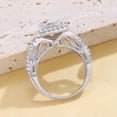 thumbnail image 4 of Flydeer Engagement Rings for Women Princess Cut 3CT Halo Twist Promise Ring Silver Plated Valentine Jewelry Gift for Her Size 6, 4 of 9
