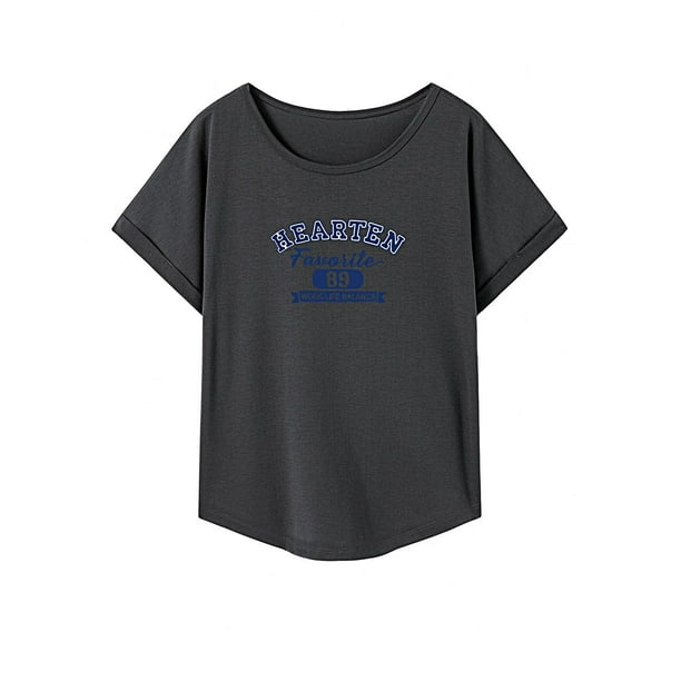 Camiseta para Mujer Verano Suave Manga Corta Top para Trabajo Caminar Desplazamientos Deportes S