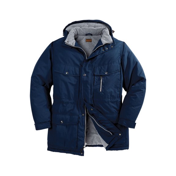 Boulder Creek By Kingsize Men's Big & Tall Fleece-Lined Parka With Detachable Hood And 6 Pockets Coat
