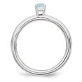 thumbnail image 2 of Aquamarine Sterling Silver Rhodium Ring, 2 of 6