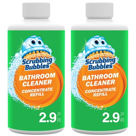 Scrubbing Bubbles Multi-Surface Bathroom Cleaner Concentrate, Two 2.9 oz Concentrated Refill Bottles