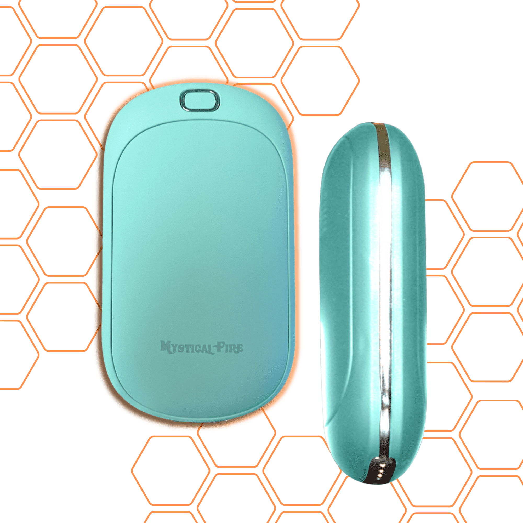 Hand Warmer Rechargeable USB C 5200mAh Portable Electric Charging Heater (Blue) By Mystical Fire Great Gift For Men & Women - Keep Your Hands Warm In The Outdoors While Camping Skiing Or Hunting