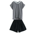 thumbnail image 5 of Traje de primavera y verano para mujer, nuevo estilo coreano, holgado, con pantalones cortos antienvejecimiento para hermanas, traje de estilo occidental, 5 of 5